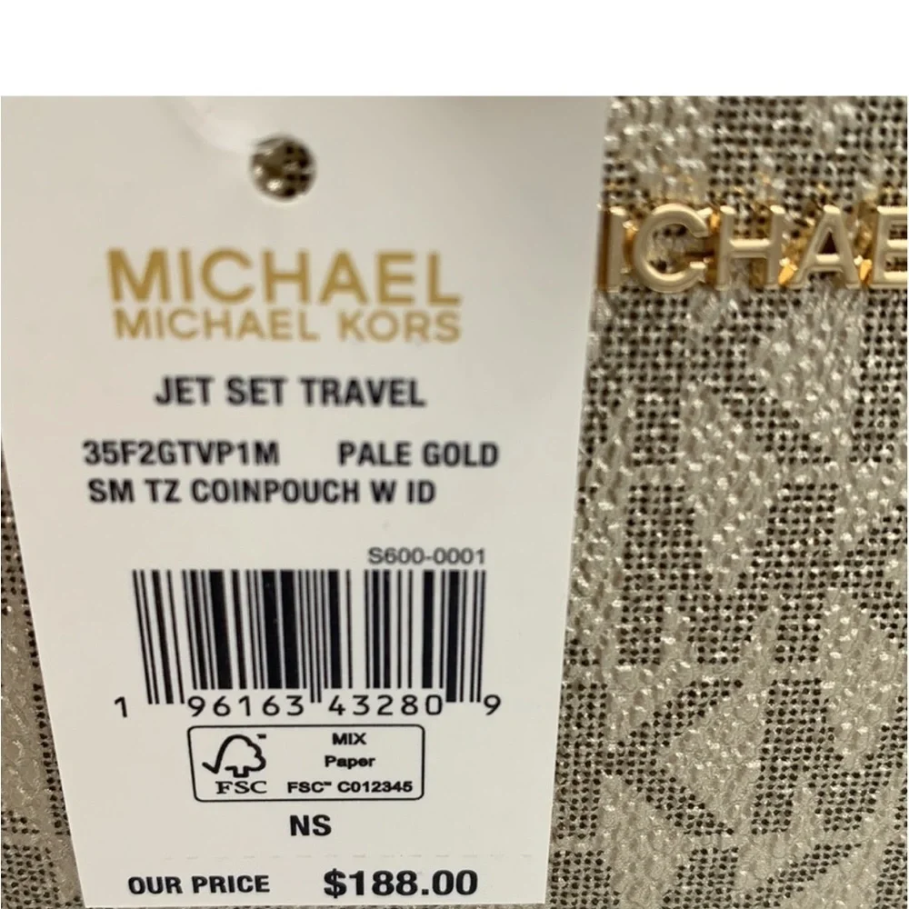 MICHAEL KORS SMALL TOP ZIP COINPOUCH WITH ID Pale gold COLOR